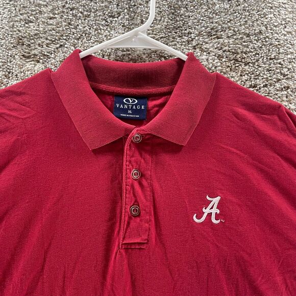 Vintage Alabama Crimson Tide Polo Shirt Mens Extra Large Red NCAA Football Y2K - Picture 2 of 12